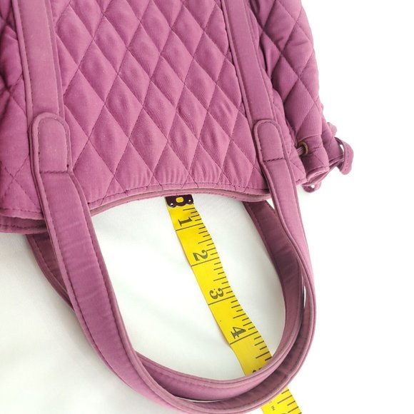 Vera Bradley Womens Violet Quilted Double Strap Magnetic Handbag Size Small - Picture 8 of 12